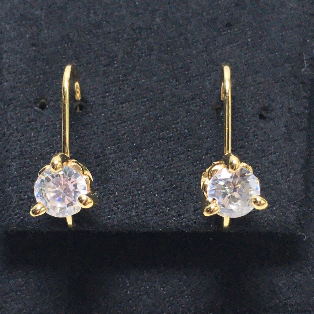 Signed John Medeiros Earrings Beijos Collection Rhodium & Gold Overlay Crystal - Picture 3 of 7